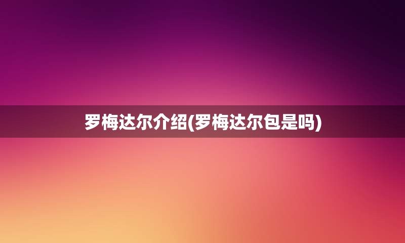 罗梅达尔介绍(罗梅达尔包是吗)