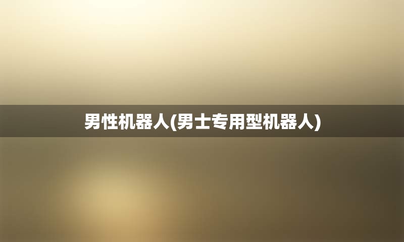男性机器人(男士专用型机器人)