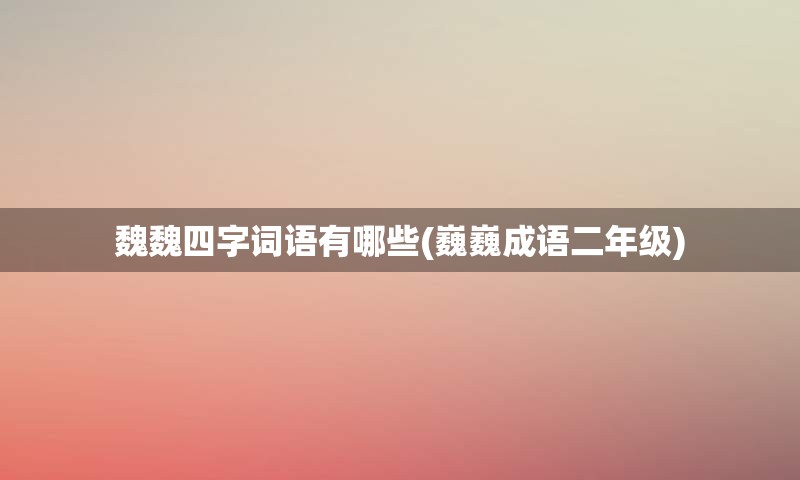 魏魏四字词语有哪些(巍巍成语二年级)