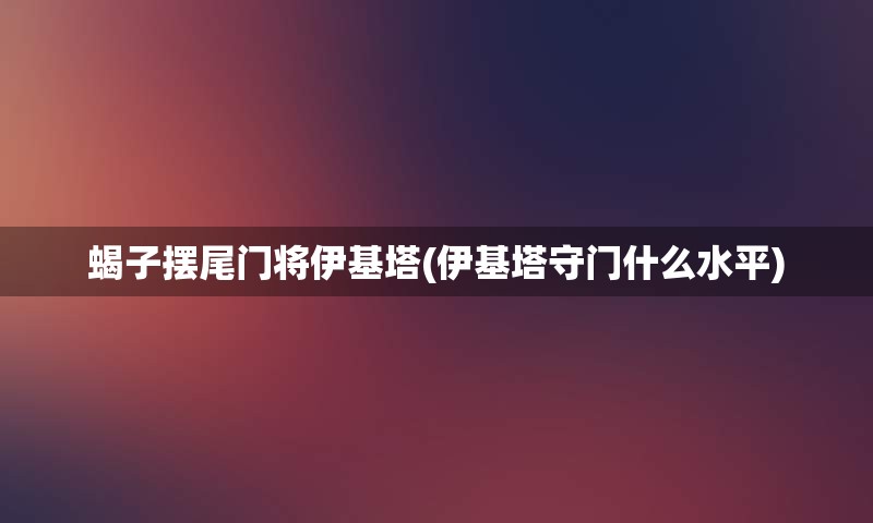 蝎子摆尾门将伊基塔(伊基塔守门什么水平)