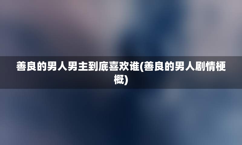 善良的男人男主到底喜欢谁(善良的男人剧情梗概)