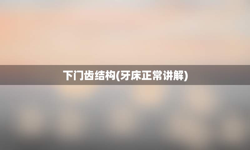 下门齿结构(牙床正常讲解)