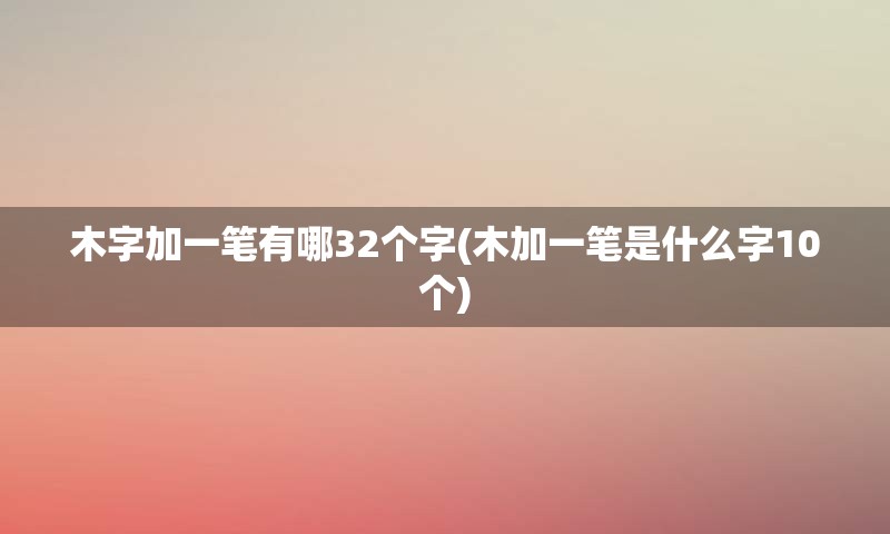 木字加一笔有哪32个字(木加一笔是什么字10个)