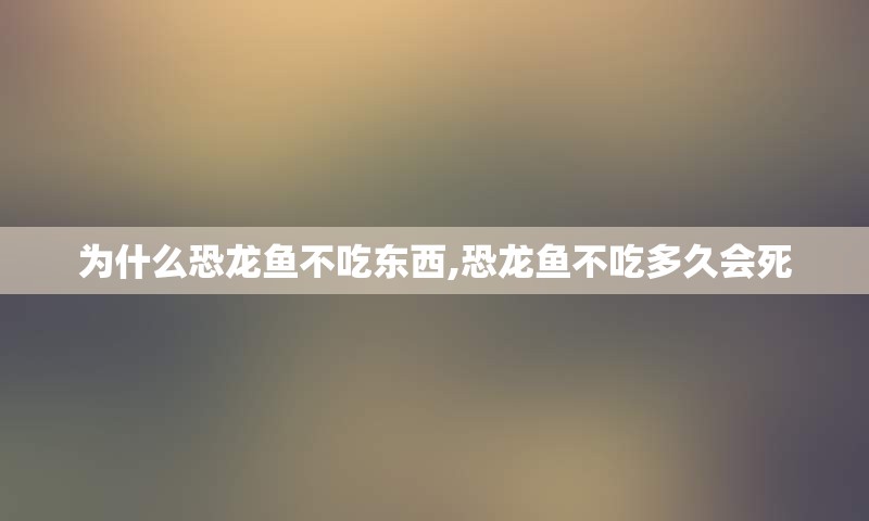 为什么恐龙鱼不吃东西,恐龙鱼不吃多久会死