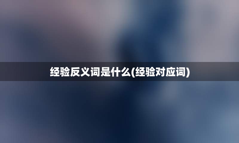 经验反义词是什么(经验对应词)