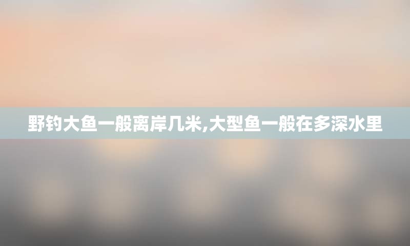 野钓大鱼一般离岸几米,大型鱼一般在多深水里