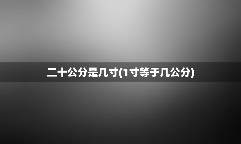 二十公分是几寸(1寸等于几公分)