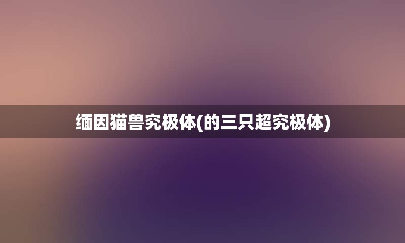 缅因猫兽究极体(的三只超究极体)
