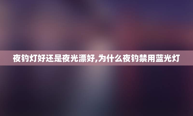 夜钓灯好还是夜光漂好,为什么夜钓禁用蓝光灯