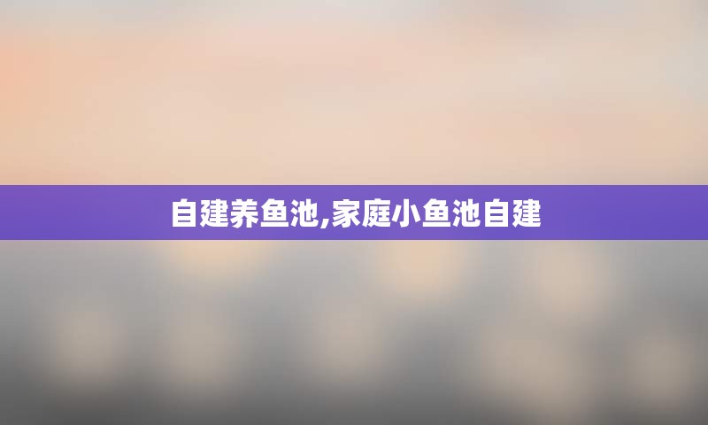 自建养鱼池,家庭小鱼池自建