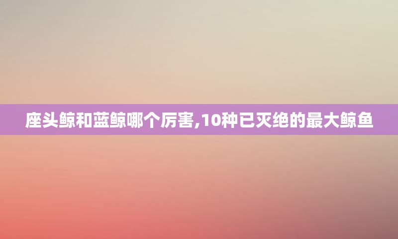 座头鲸和蓝鲸哪个厉害,10种已灭绝的最大鲸鱼