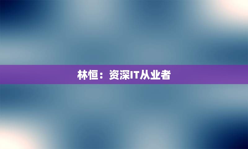 林恒：资深IT从业者