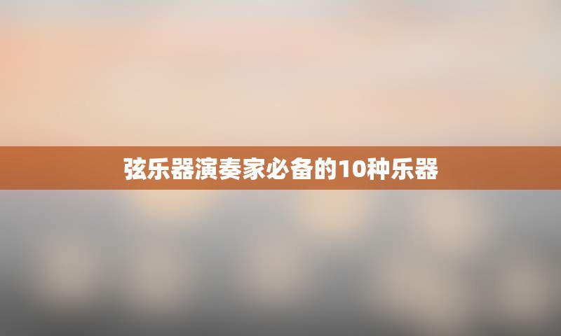 弦乐器演奏家必备的10种乐器
