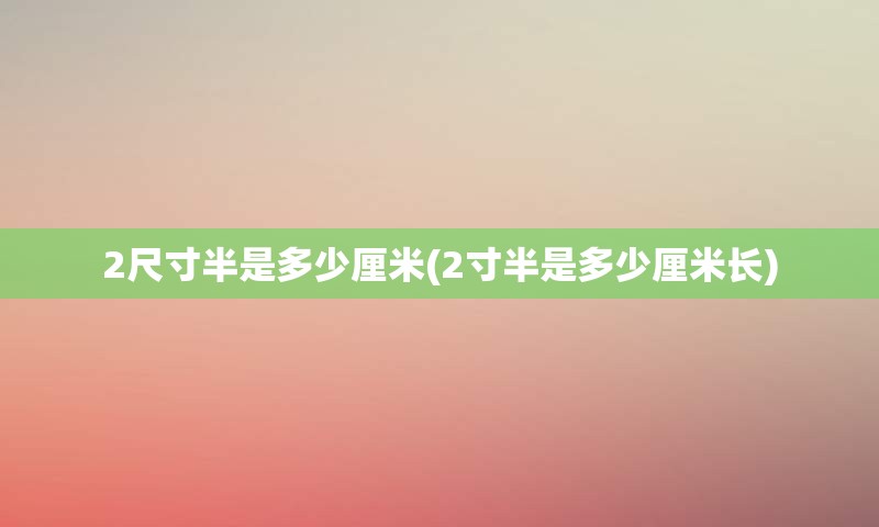 2尺寸半是多少厘米(2寸半是多少厘米长)