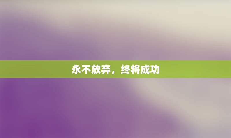 永不放弃，终将成功