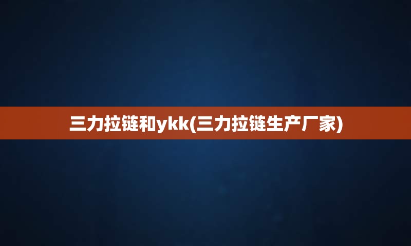 三力拉链和ykk(三力拉链生产厂家)