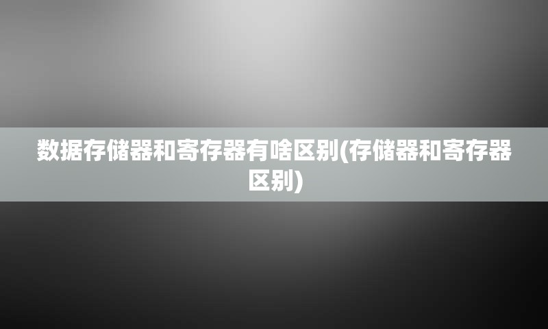 数据存储器和寄存器有啥区别(存储器和寄存器区别)