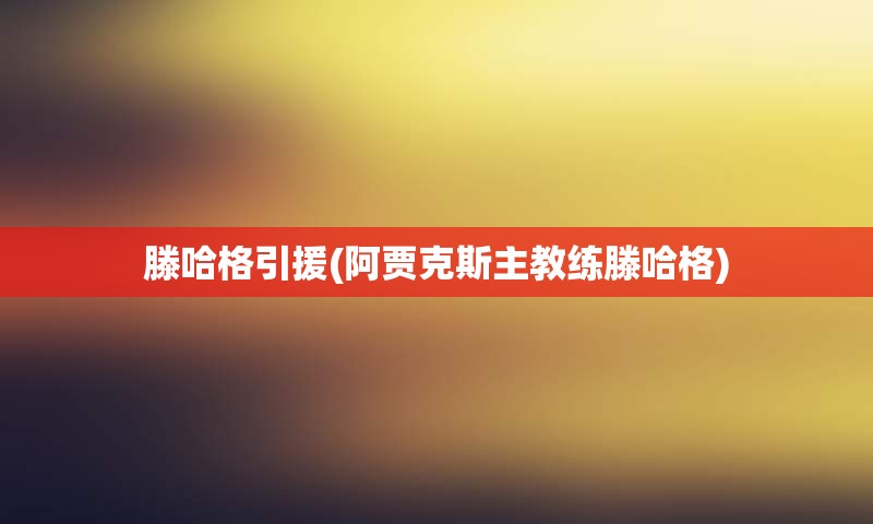 滕哈格引援(阿贾克斯主教练滕哈格)