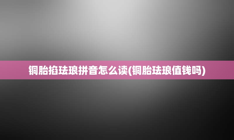 铜胎掐珐琅拼音怎么读(铜胎珐琅值钱吗)