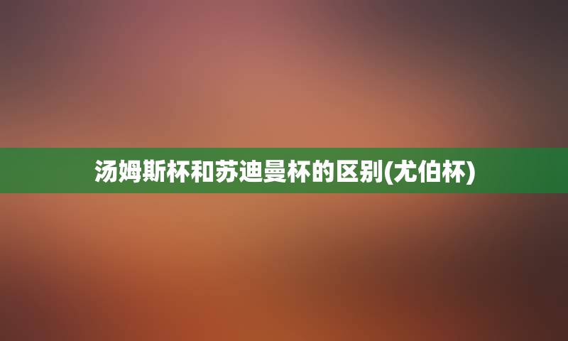汤姆斯杯和苏迪曼杯的区别(尤伯杯)
