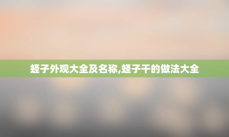 蛏子外观大全及名称,蛏子干的做法大全