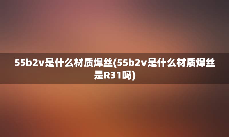 55b2v是什么材质焊丝(55b2v是什么材质焊丝是R31吗)