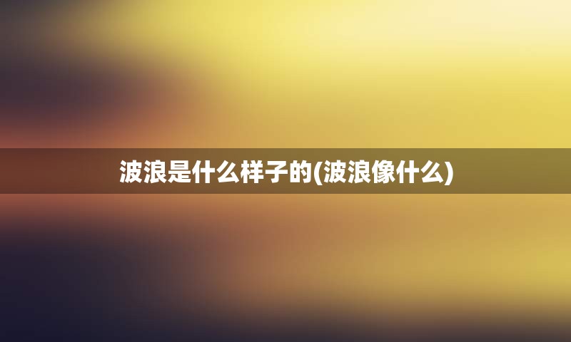 波浪是什么样子的(波浪像什么)