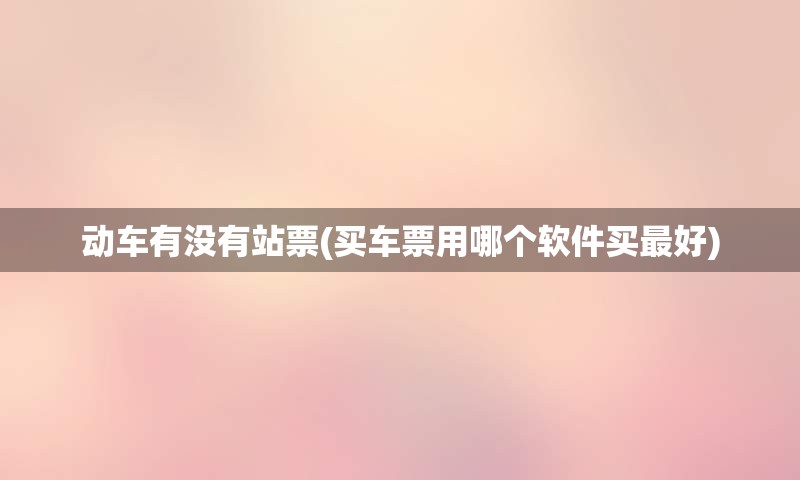 动车有没有站票(买车票用哪个软件买最好)