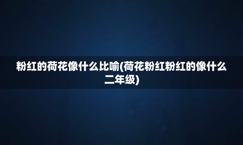 粉红的荷花像什么比喻(荷花粉红粉红的像什么二年级)