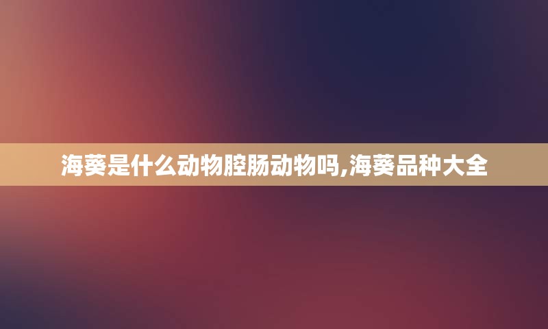 海葵是什么动物腔肠动物吗,海葵品种大全