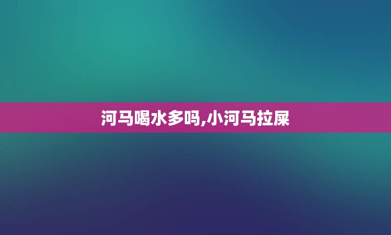河马喝水多吗,小河马拉屎