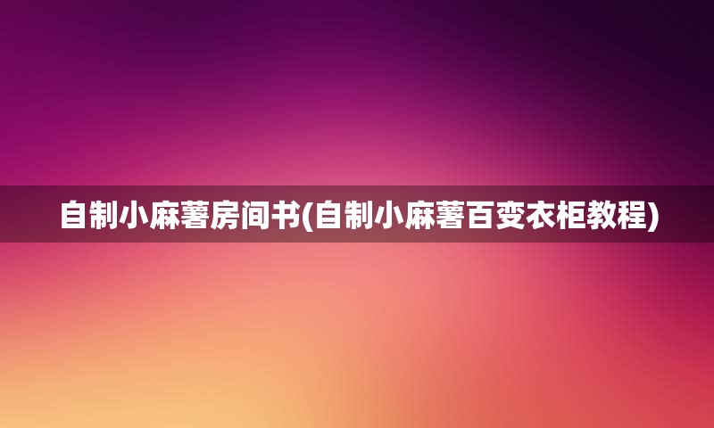 自制小麻薯房间书(自制小麻薯百变衣柜教程)