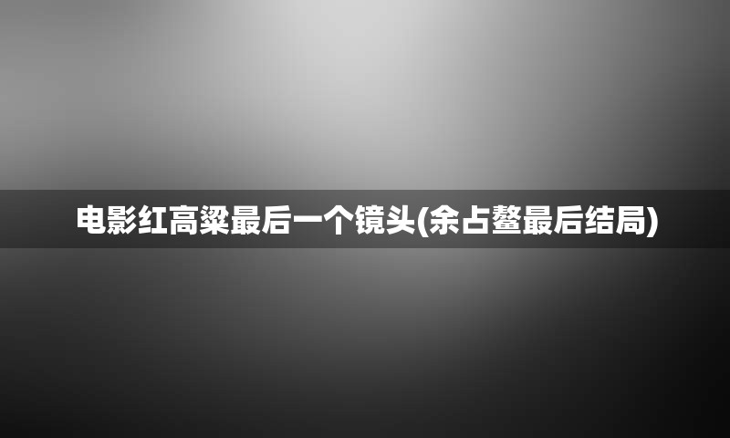 电影红高粱最后一个镜头(余占鳌最后结局)