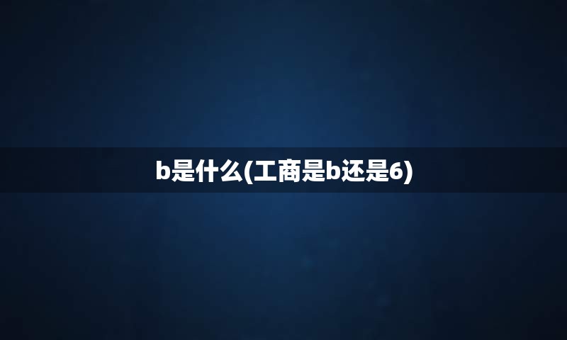 b是什么(工商是b还是6)