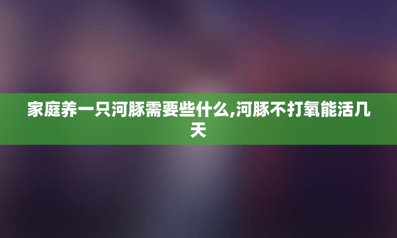 家庭养一只河豚需要些什么,河豚不打氧能活几天