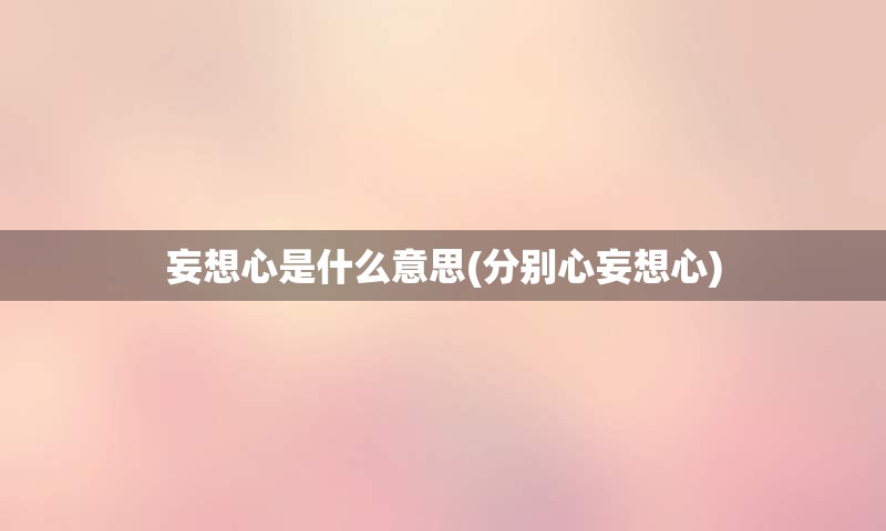 妄想心是什么意思(分别心妄想心)