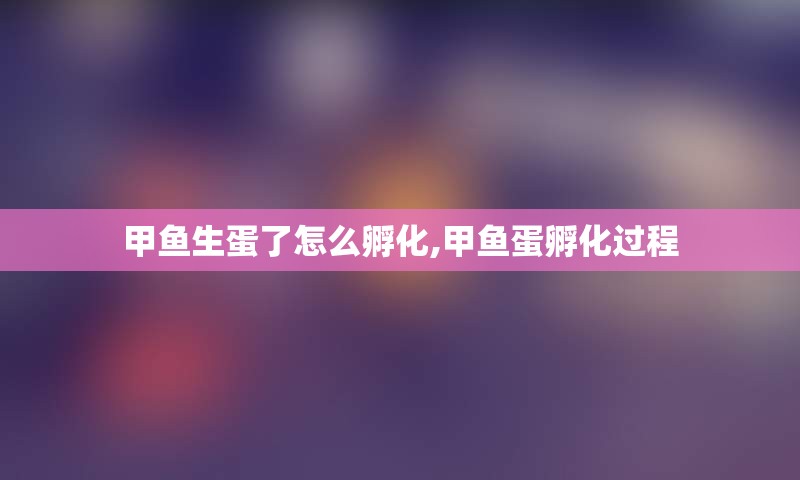 甲鱼生蛋了怎么孵化,甲鱼蛋孵化过程