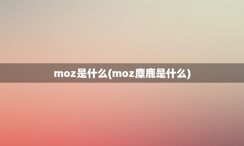 moz是什么(moz麋鹿是什么)
