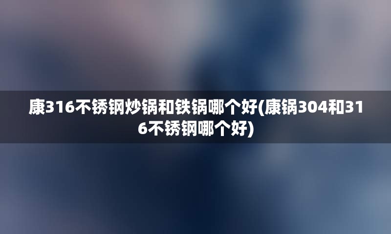 康316不锈钢炒锅和铁锅哪个好(康锅304和316不锈钢哪个好)